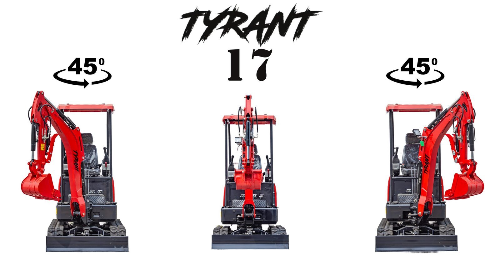 3800lbs TYRANT 17 Diesel Mini Excavator Kubota D902 Engine Side Swing w 12 attachments - Image 17