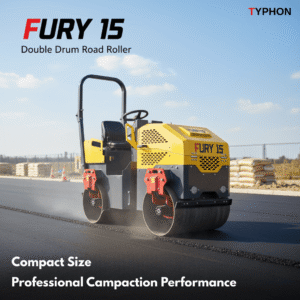 TYPHON FURY 15 Mini Road Roller 1.5Ton 13.5 hp B&S Gas Engine Hydraulic Steering