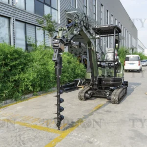 Auger Attachment For 2-3 ton Mini Excavator 7.9in Auger Bit Earth Drilling