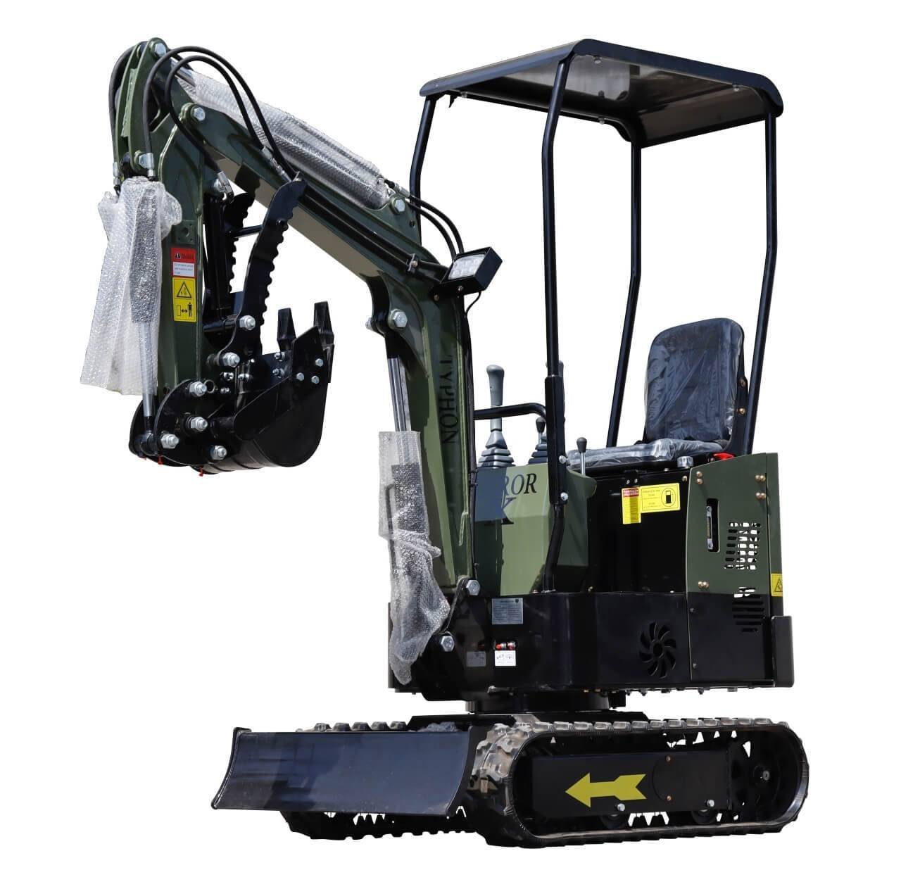 TYPHON TERROR X STORM Mini Excavator 1 Ton Trench Digger with Canopy, Hydraulic Thumb Clip, Bucket USA - Image 2