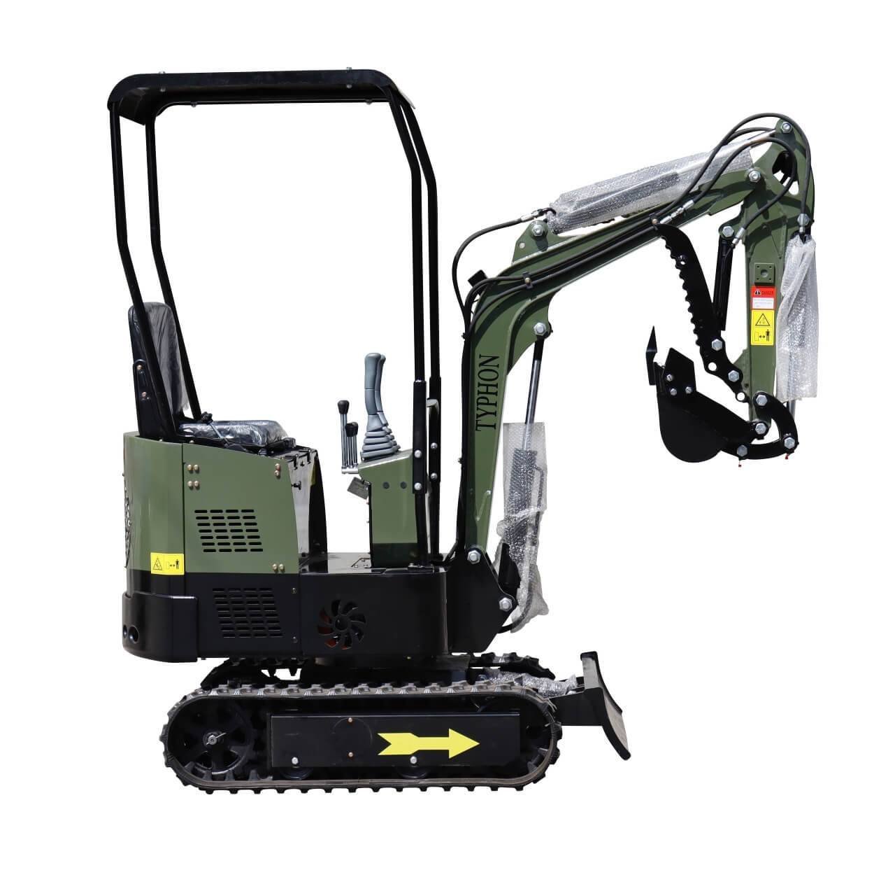 TYPHON TERROR X STORM Mini Excavator 1 Ton Trench Digger with Canopy, Hydraulic Thumb Clip, Bucket USA - Image 3