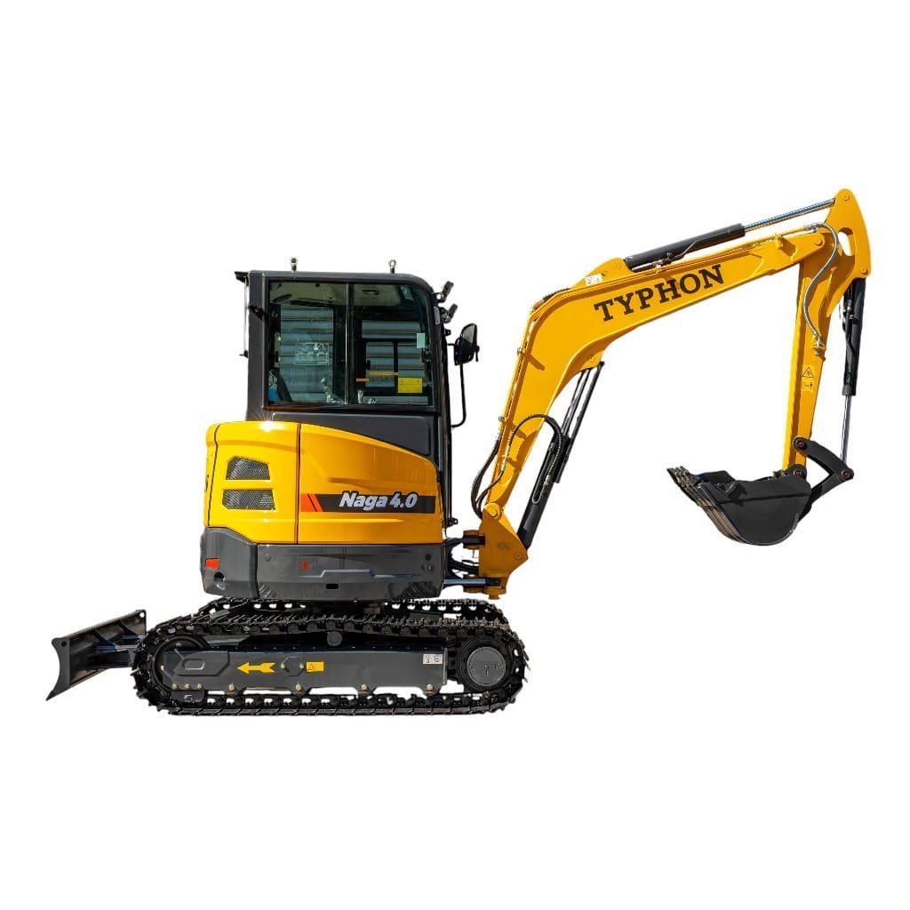 TYPHON NAGA 4.0 Mini Excavator w 4 Ton 24.4hp Yanmar Diesel Engine Metal Track ISO SAE control switch, AC Heater Cabin, 2 Travel Speed - Image 24