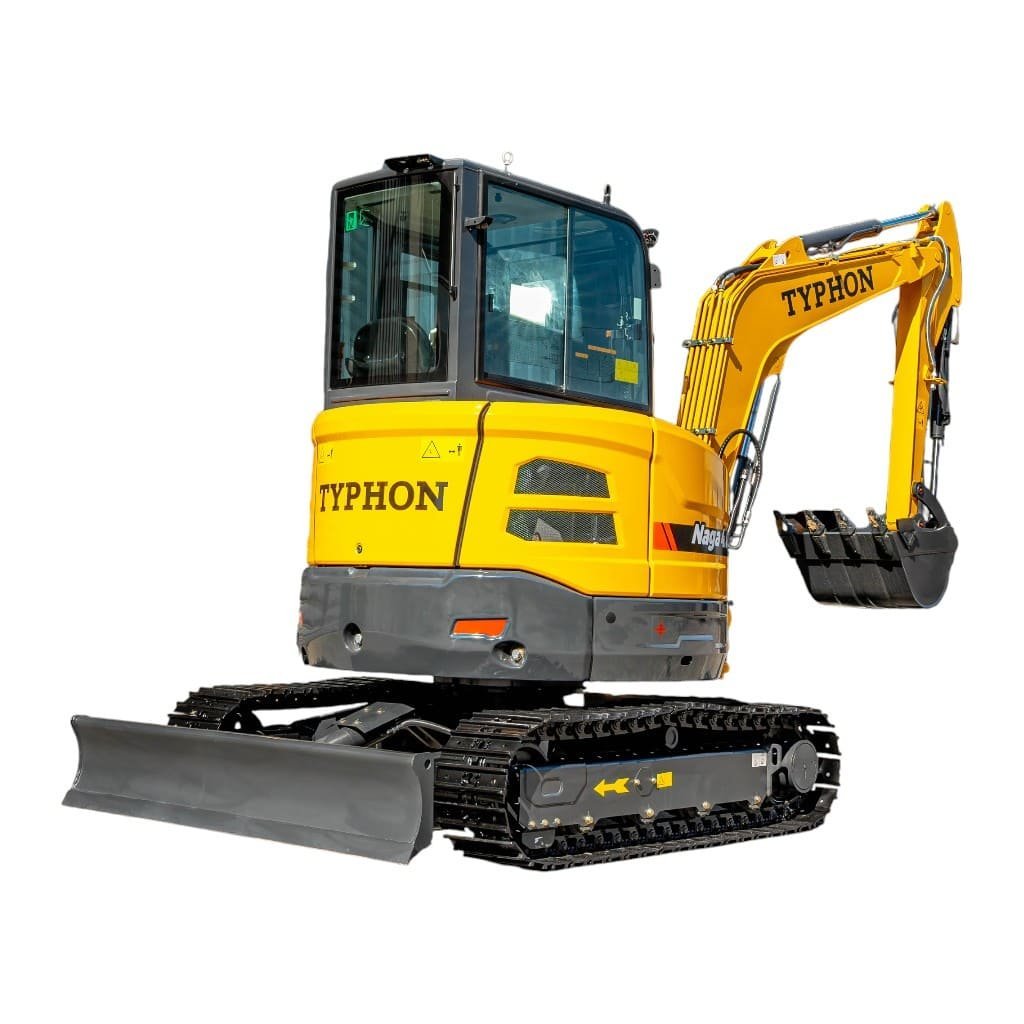 TYPHON NAGA 4.0 Mini Excavator w 4 Ton 24.4hp Yanmar Diesel Engine Metal Track ISO SAE control switch, AC Heater Cabin, 2 Travel Speed - Image 26