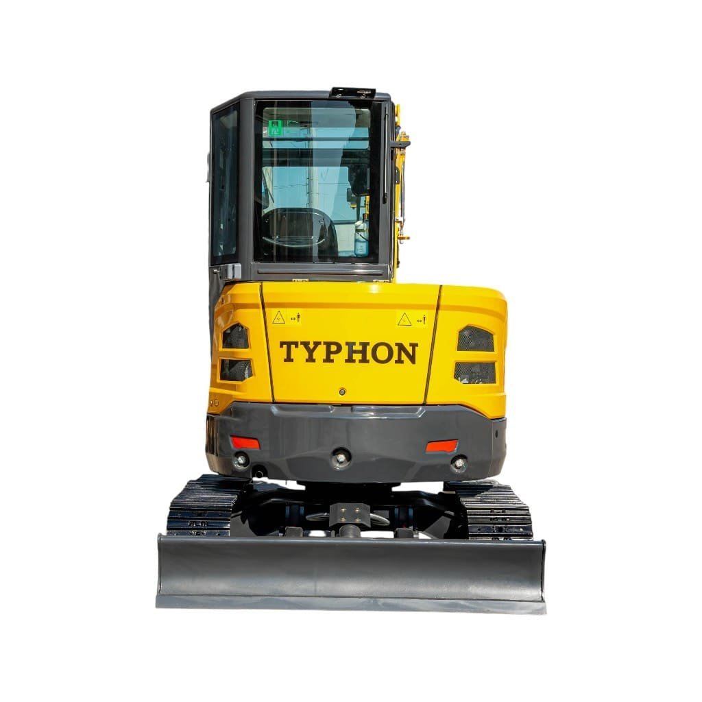 TYPHON NAGA 4.0 Mini Excavator w 4 Ton 24.4hp Yanmar Diesel Engine Metal Track ISO SAE control switch, AC Heater Cabin, 2 Travel Speed - Image 28