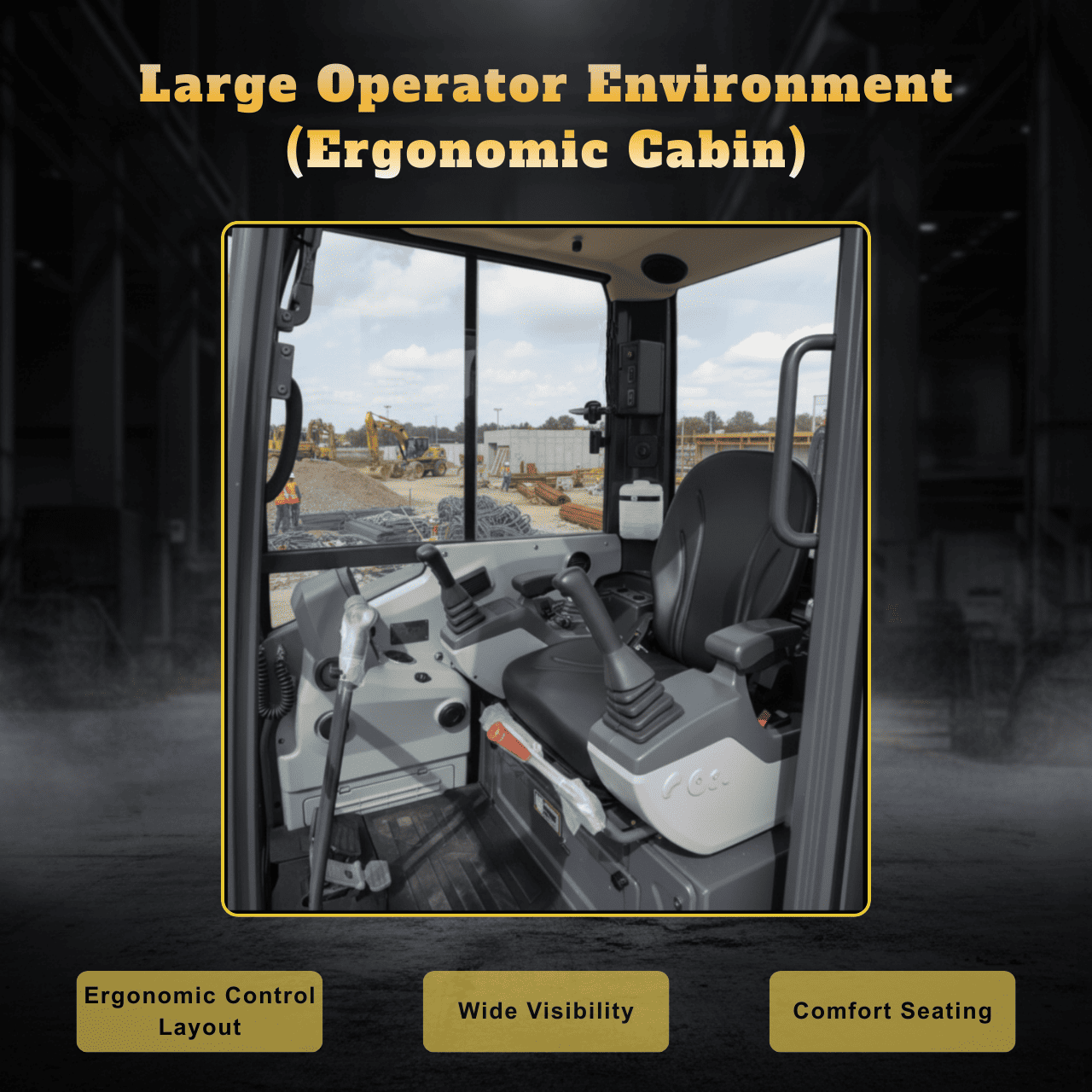 TYPHON NAGA 4.0 Mini Excavator w 4 Ton 24.4hp Yanmar Diesel Engine Metal Track ISO SAE control switch, AC Heater Cabin, 2 Travel Speed - Image 10