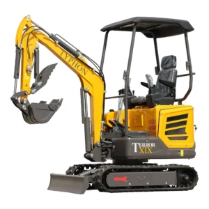 TYPHON TERROR XIX STORM Mini Excavator – 1.8 Ton Trench Digger with Boom Swing, Canopy