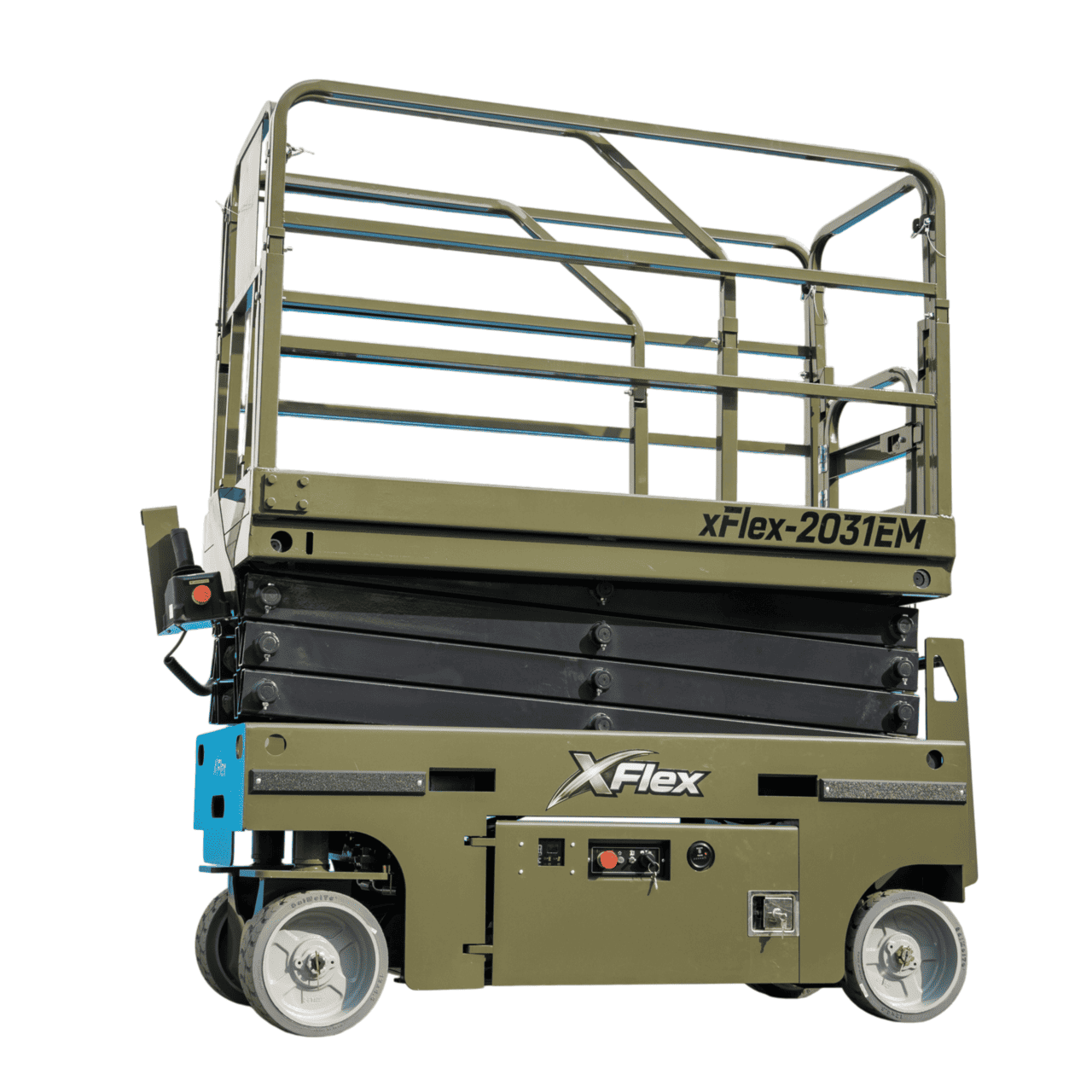 TYPHON xFLEX-2031EM 1.2 Ton Electric Mini Scissor Lift with 20ft Max Platform Height and 19.7″ Platform Extend - Image 2