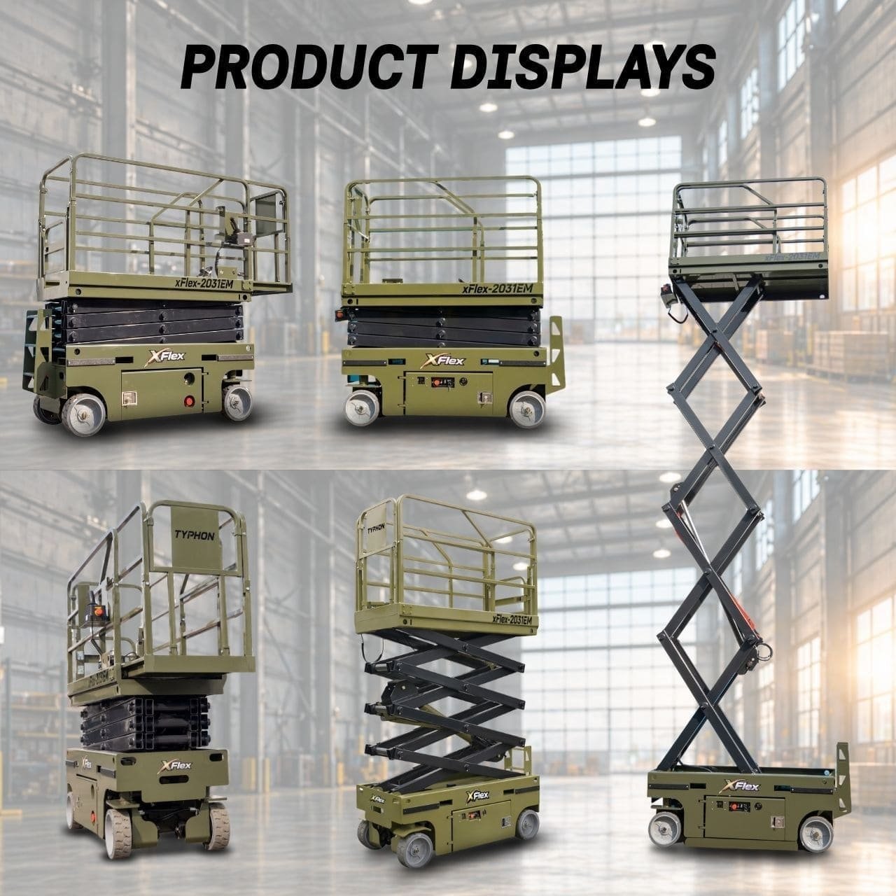 TYPHON xFLEX-2031EM 1.2 Ton Electric Mini Scissor Lift with 20ft Max Platform Height and 19.7″ Platform Extend - Image 17