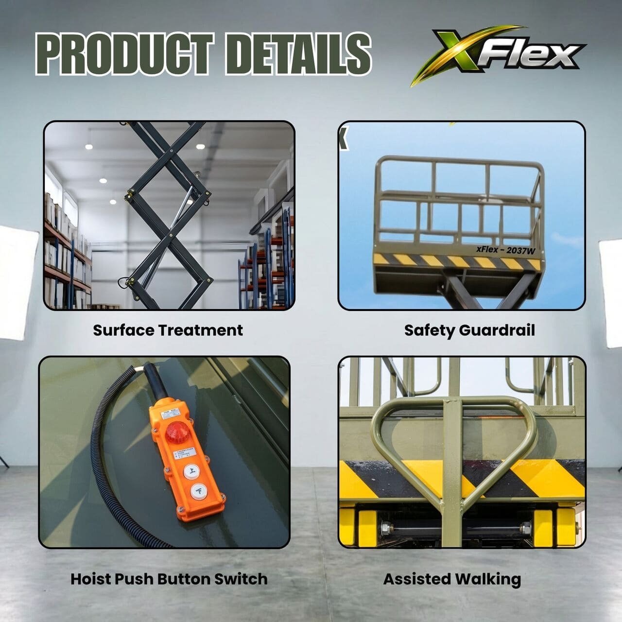 TYPHON xFlex-2037W Walk-Behind Scissor Lift comes with 20ft Working Height and Manual outriggers 1102 lbs load capacity 110V Electric - Image 31