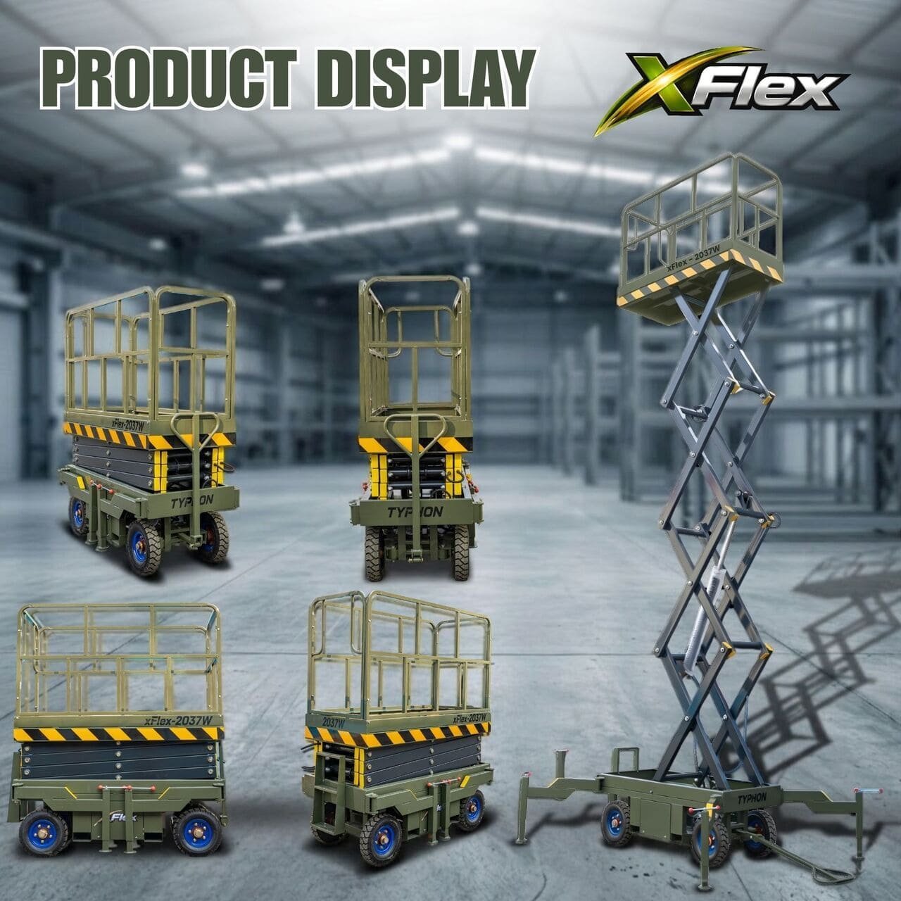 TYPHON xFlex-2037W Walk-Behind Scissor Lift comes with 20ft Working Height and Manual outriggers 1102 lbs load capacity 110V Electric - Image 7