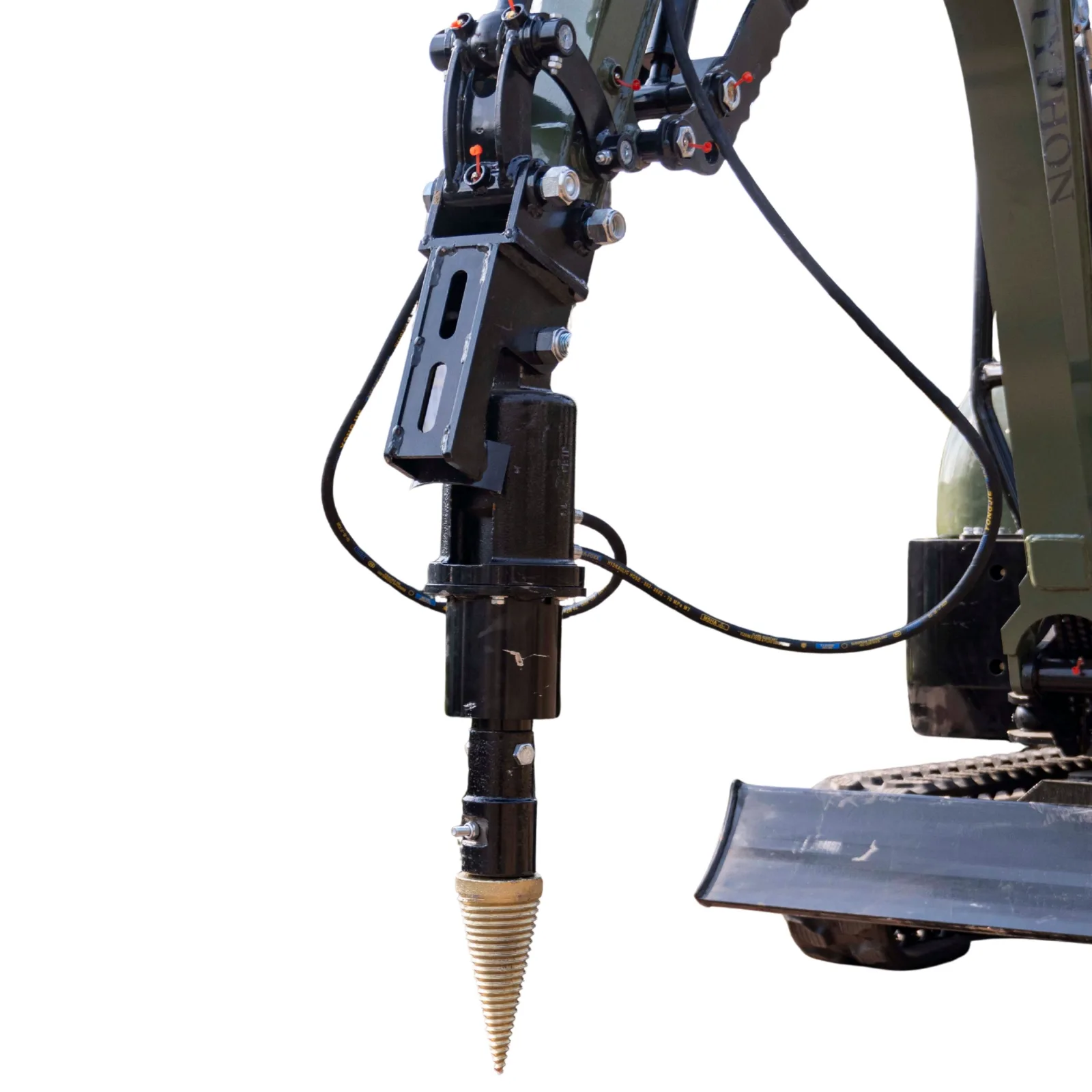Mini Excavator Hydraulic Wood Splitter Drill Attachment 150mm TYPHON Compatible - Image 5