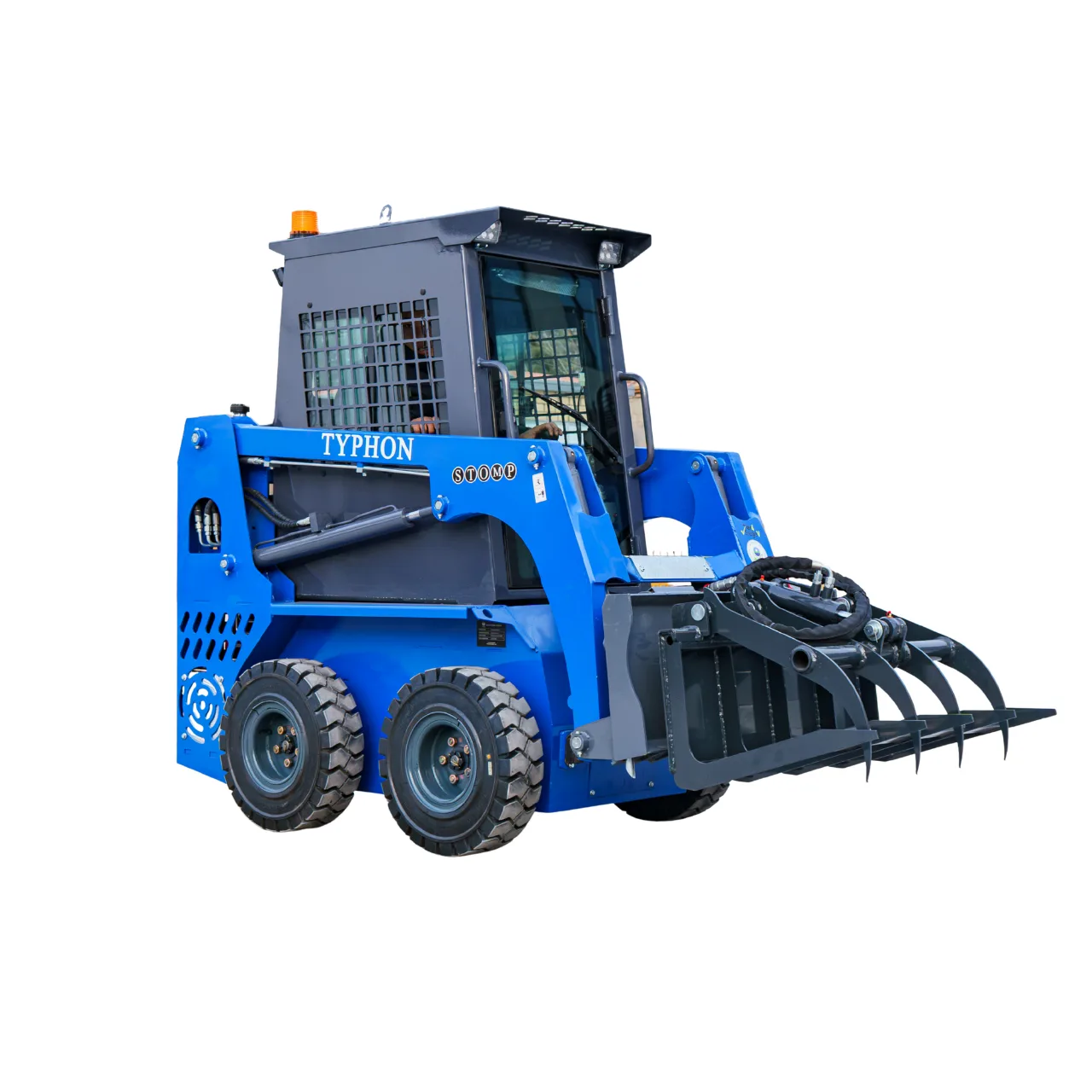 Hydraulic Wood Grabber Attachment Mini Skid Steer TYPHON STOMP X1300 & STOMP 509