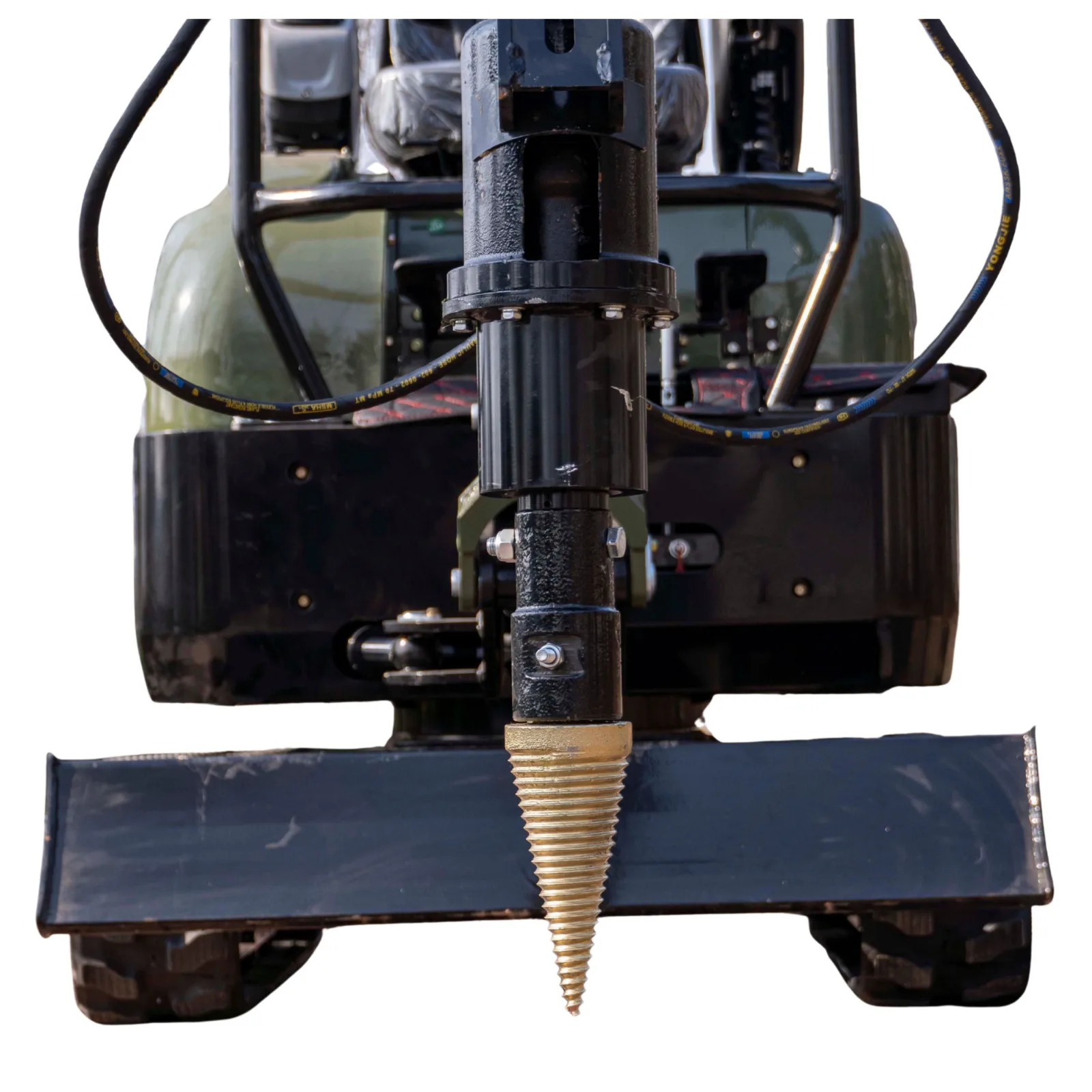 Mini Excavator Hydraulic Wood Splitter Drill Attachment 150mm TYPHON Compatible