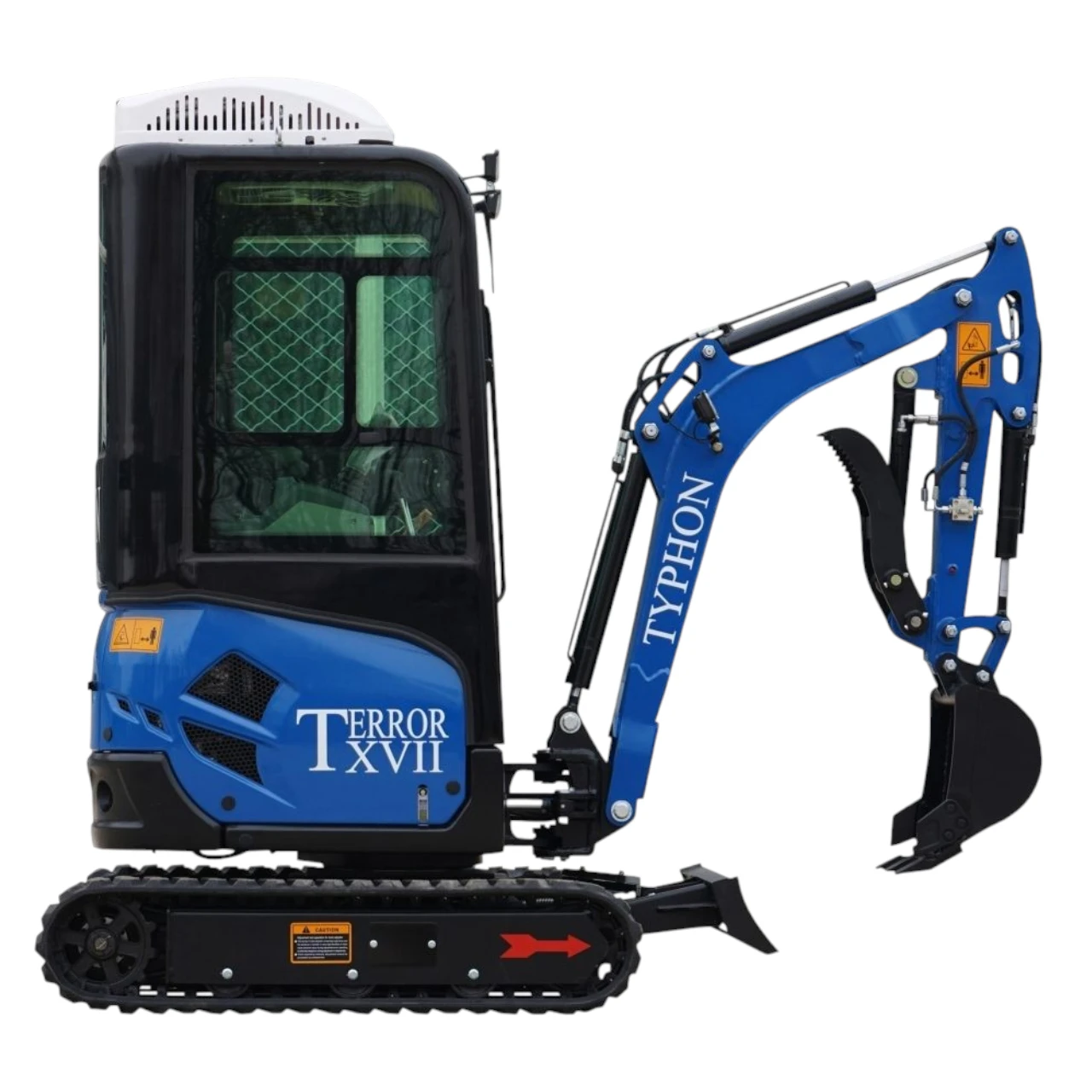 4,000 lb TYPHON TERROR XVII Cabin Mini Excavator Rubber Track with Kubota D902 Diesel Engine USA
