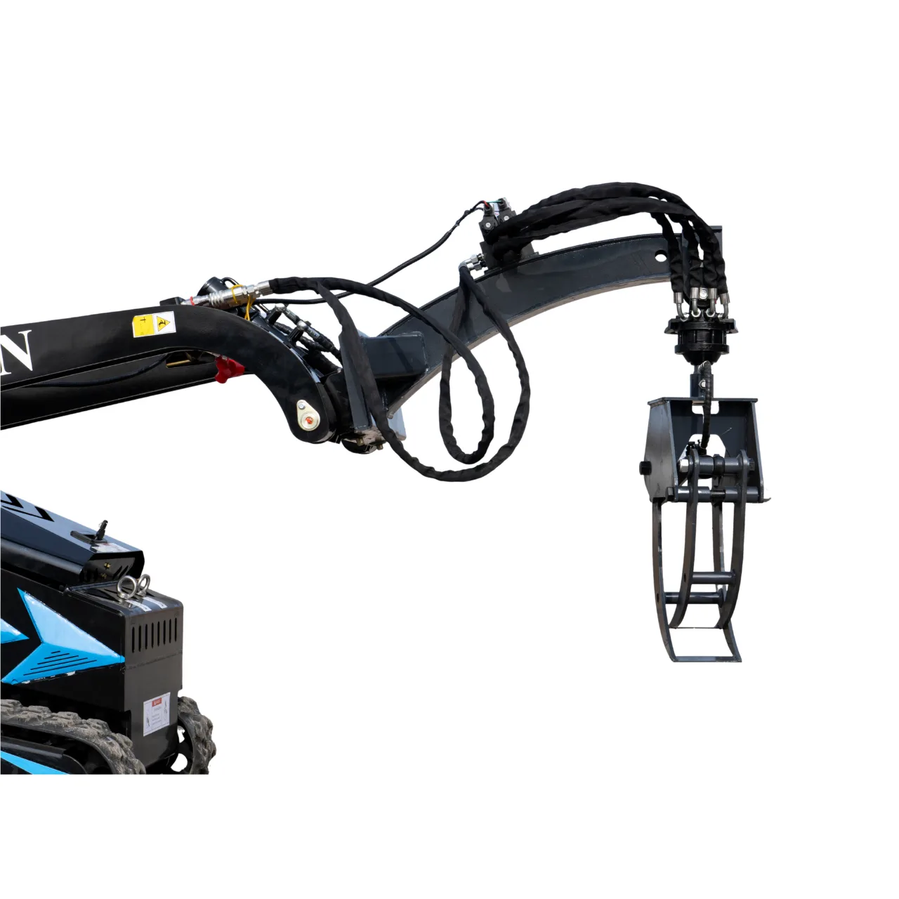 360° Hydraulic Rotary Wood Grabber for TYPHON STOMP X1300 & STOMP 509 Mini Skid Steers