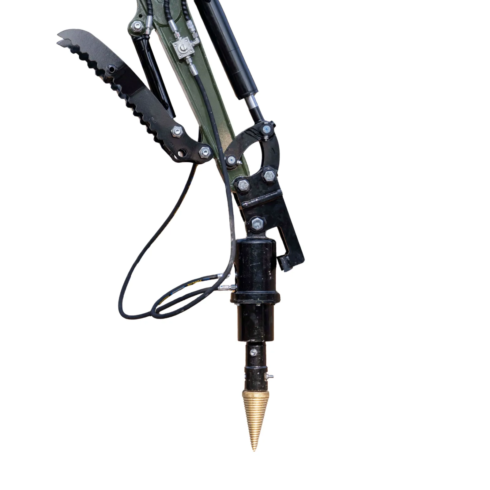 Mini Excavator Hydraulic Wood Splitter Drill Attachment 150mm TYPHON Compatible