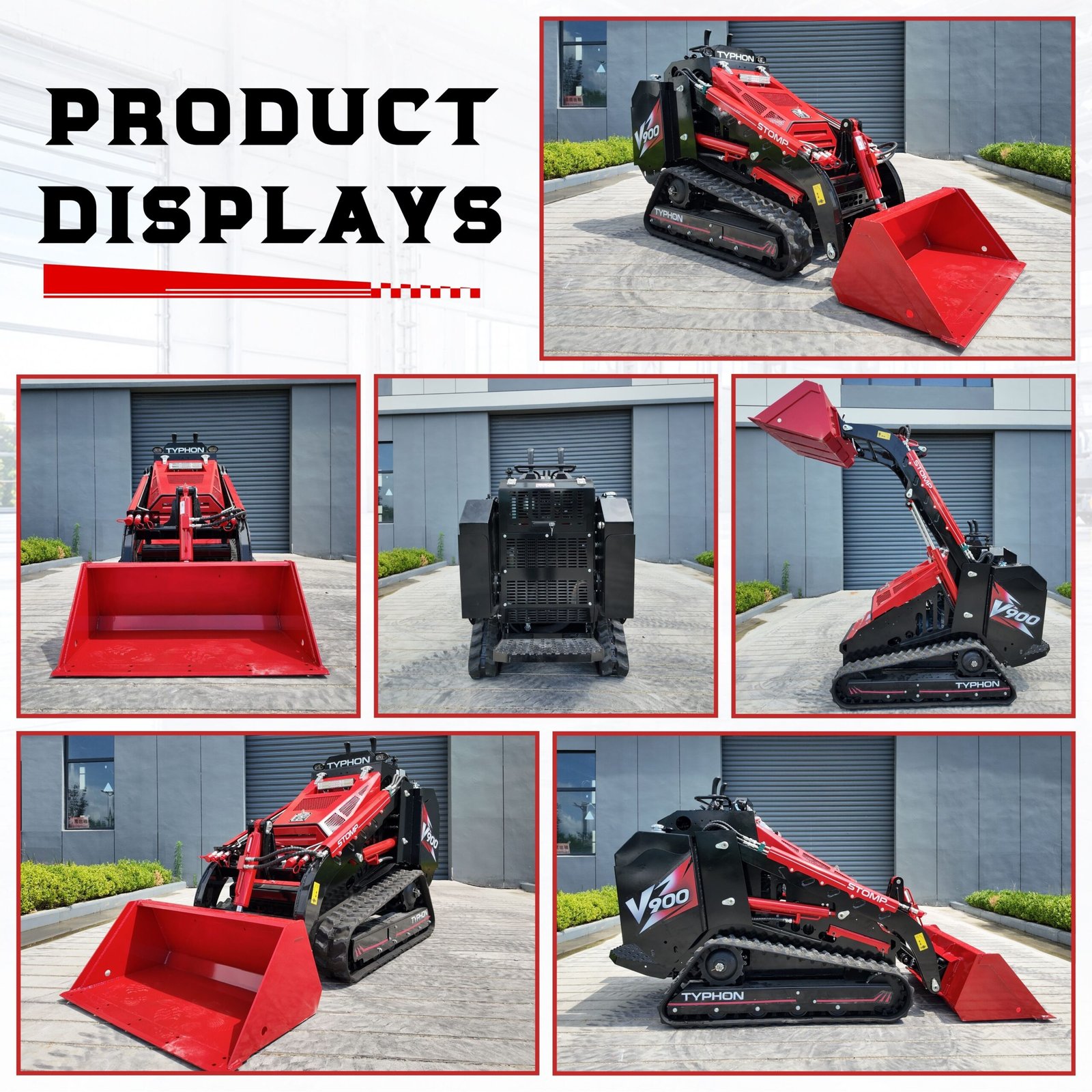 Brand New TYPHON STOMP V900 1.4 Ton Mini Track Loader Featuring Dual Auxiliary Hydraulics & Kubota D1105 25HP USA Engine