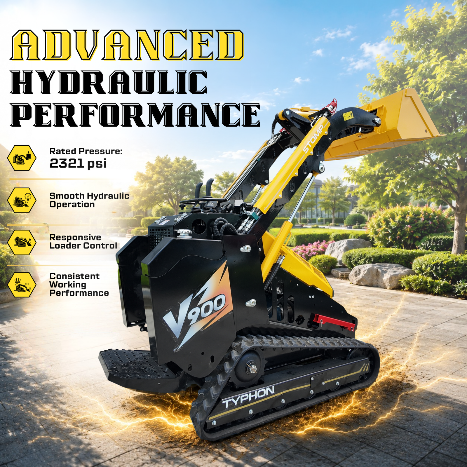 Brand New TYPHON STOMP V900 1.4-Ton Compact Track Loader with 25HP Kubota Diesel Engine 1,102 lb Max Load